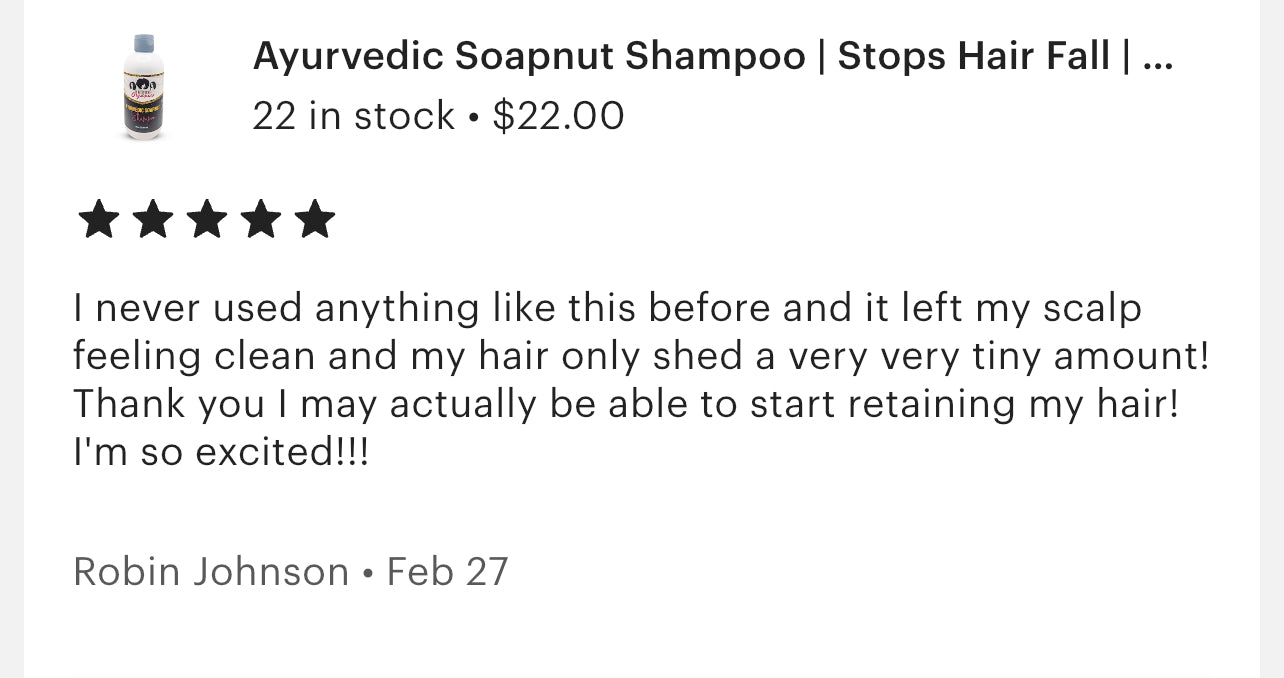 Organic Soapberry Shampoo/Anti-Thinning & Shedding/Vegan/Sustainably Crafted