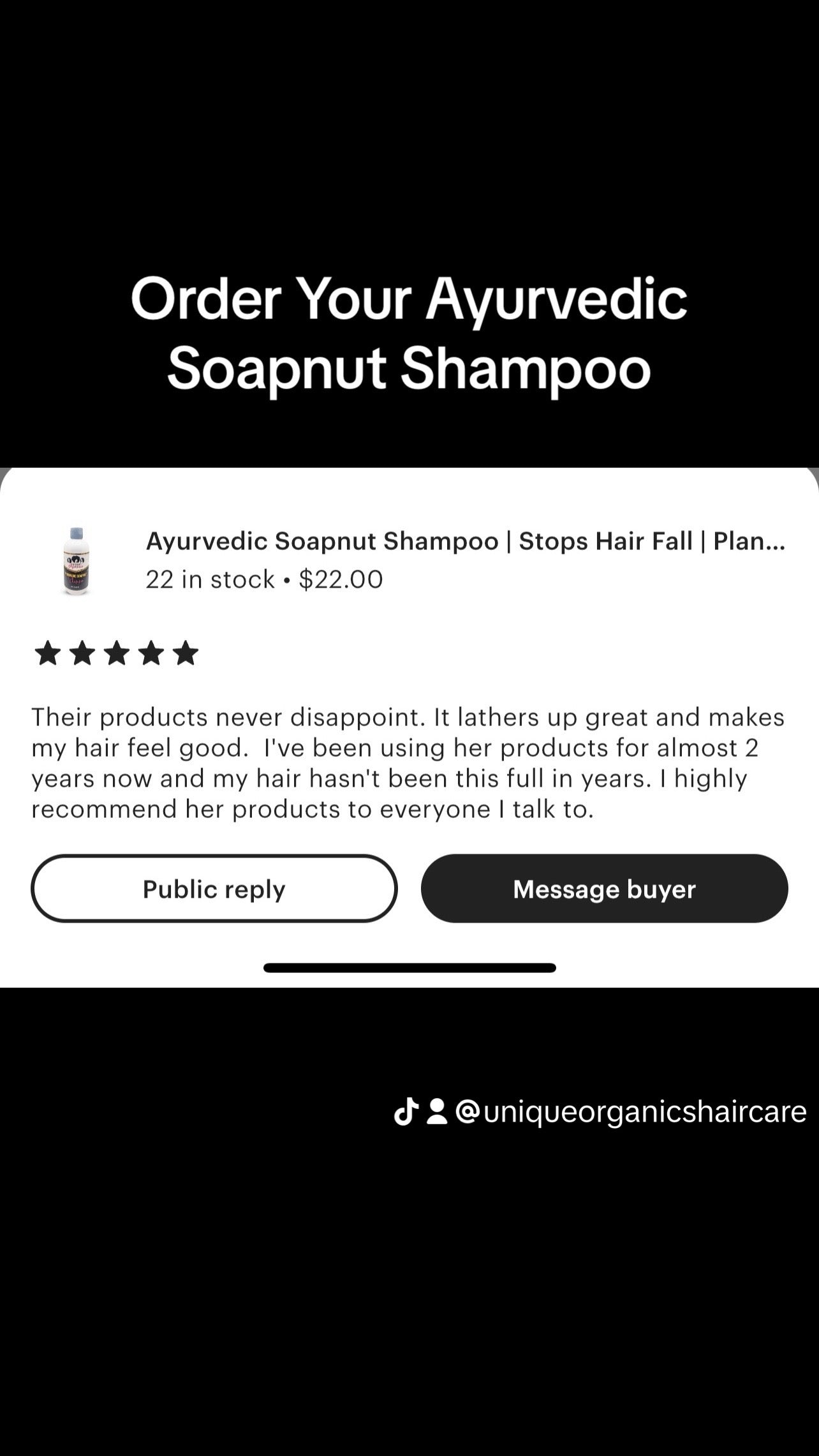 Organic Soapberry Shampoo/Anti-Thinning & Shedding/Vegan/Sustainably Crafted