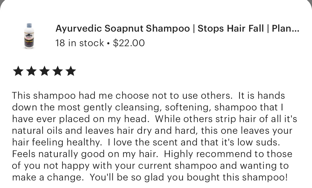 Soapberry Shampoo/Anti-Thinning & Shedding/Vegan/Sustainably Crafted