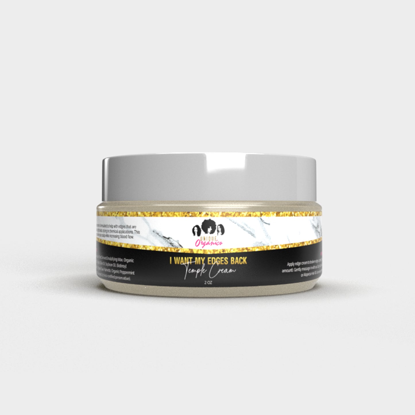 I Want My Edges Back Temple Cream / Organic Edge Growth Cream 2 oz.